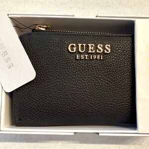 GUESS glimmer zip around Woman’s mini wallet with zip pocket for change